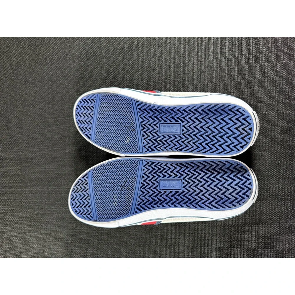 Polo Ralph Lauren Landyn Nautical Flag Canvas Slip On Sneakers Mens 5 RF101488